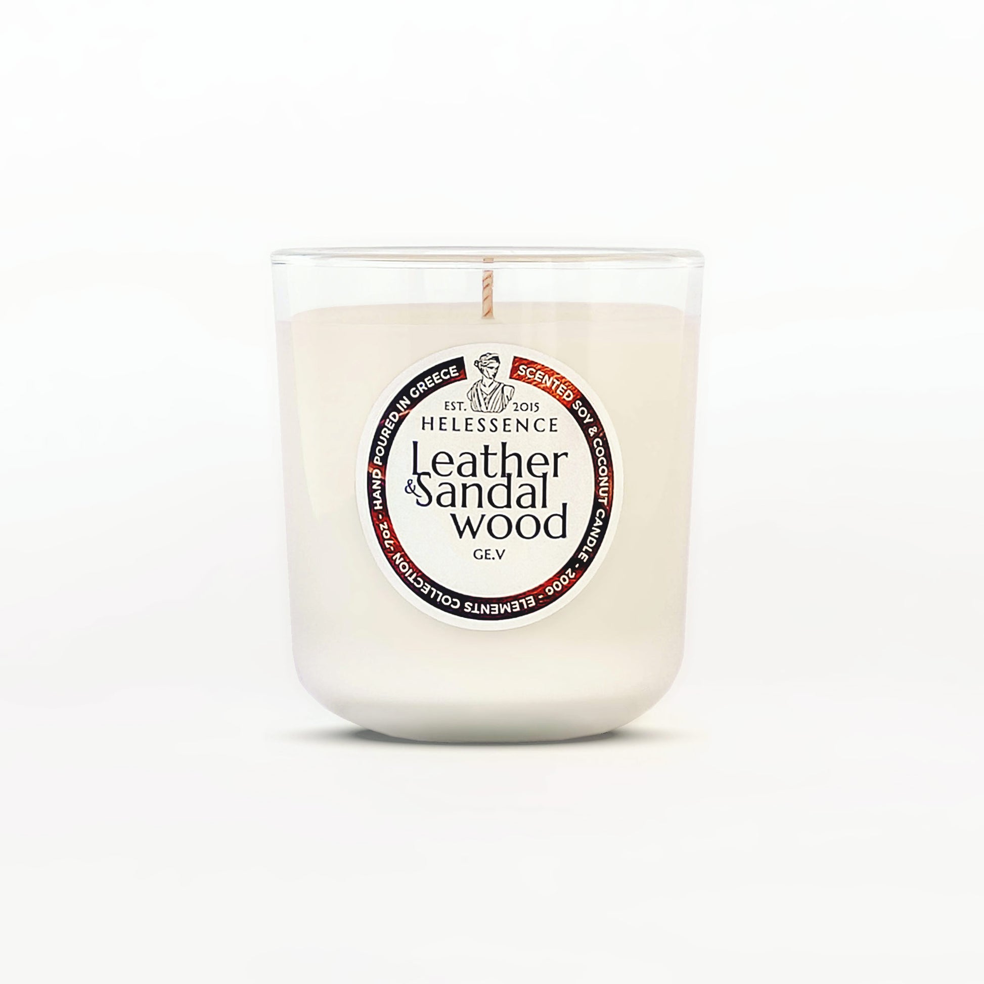 Leather & Sandalwood Scented Candle