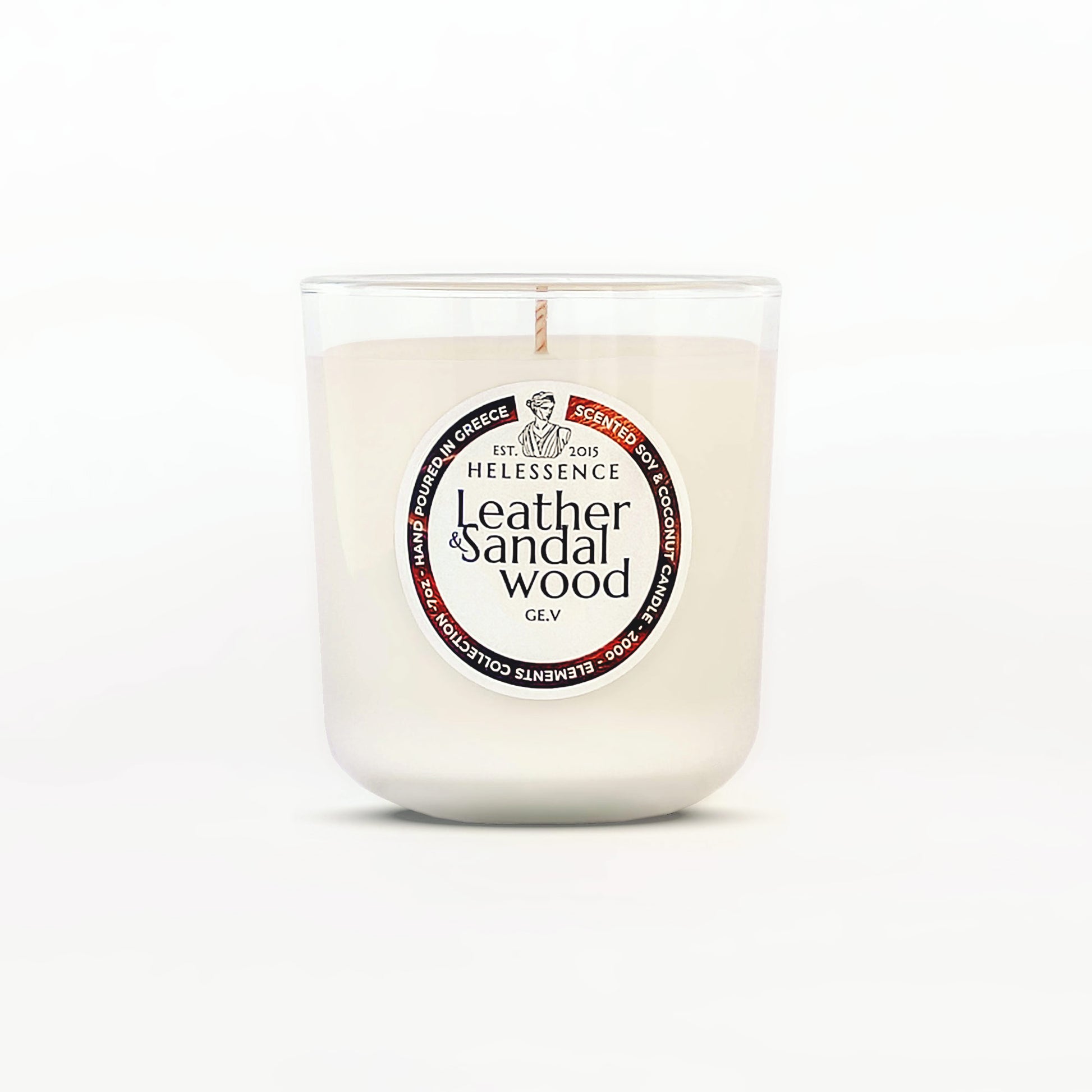 Leather & Sandalwood Scented Candle