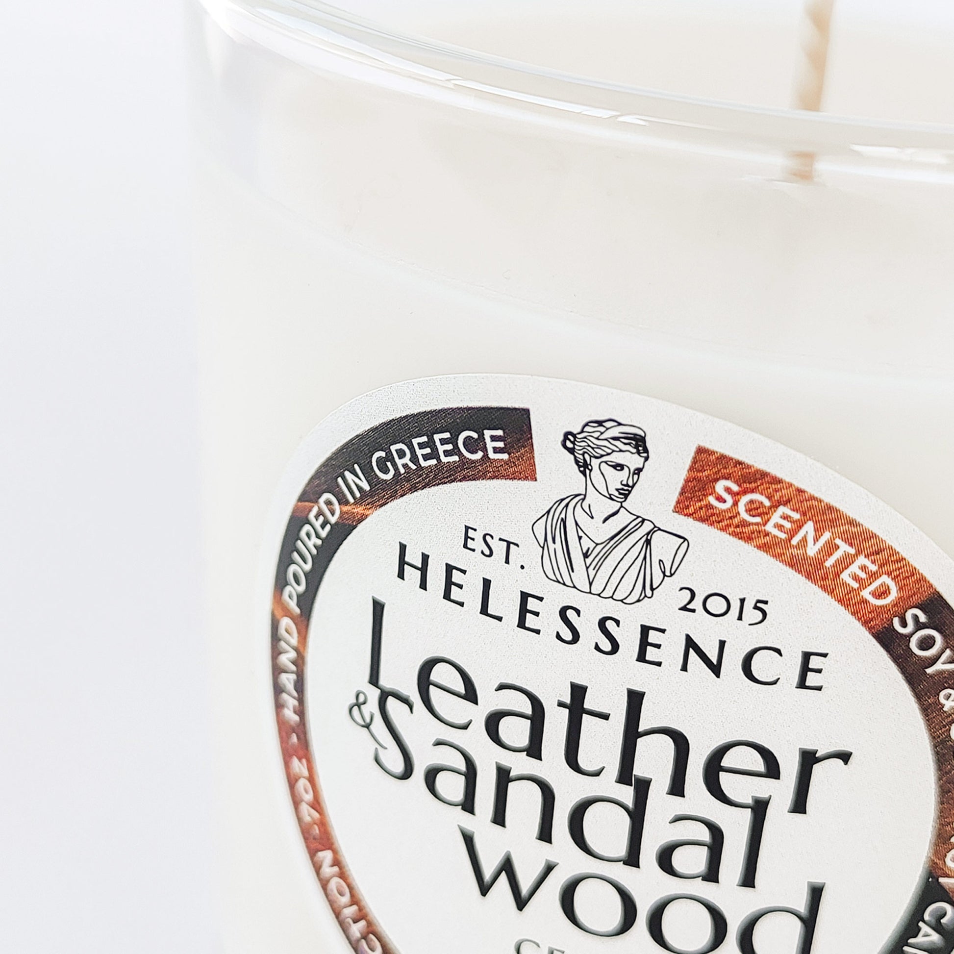 Leather & Sandalwood Scented Candle